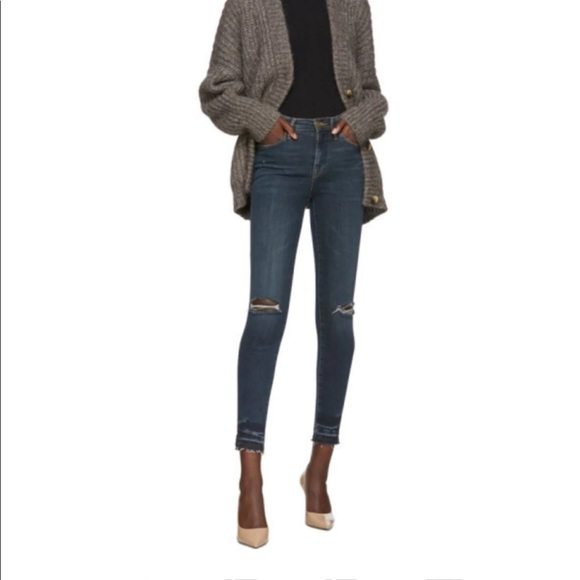 FRAME DENIM Le High Skinny Distressed Jeans Dale Bend Stretch Style LHSKRHT665 - Picture 4 of 16